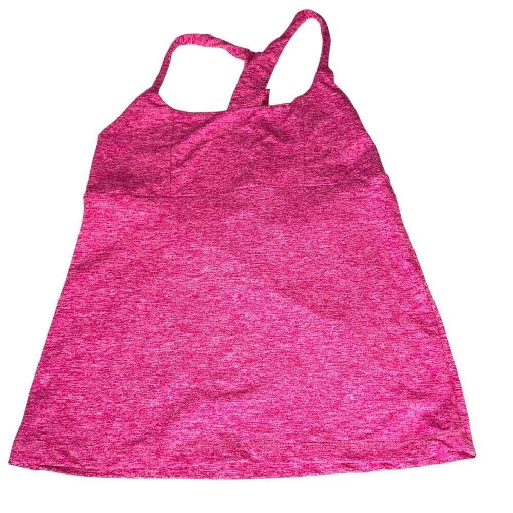 Kaneta Built-In Bra Workout Tank Top Pink Heather Racerback Size Small